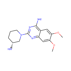 COc1cc2nc(N3CCC[C@@H](N)C3)nc(N)c2cc1OC ZINC000420119782