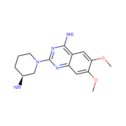 COc1cc2nc(N3CCC[C@H](N)C3)nc(N)c2cc1OC ZINC000420119786