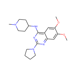 COc1cc2nc(N3CCCC3)nc(NC3CCN(C)CC3)c2cc1OC ZINC001772575265