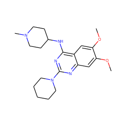 COc1cc2nc(N3CCCCC3)nc(NC3CCN(C)CC3)c2cc1OC ZINC000036382496