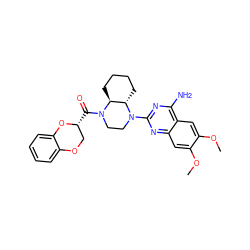 COc1cc2nc(N3CCN(C(=O)[C@@H]4COc5ccccc5O4)[C@H]4CCCC[C@@H]43)nc(N)c2cc1OC ZINC000043014440