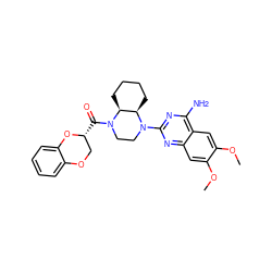 COc1cc2nc(N3CCN(C(=O)[C@@H]4COc5ccccc5O4)[C@H]4CCCC[C@H]43)nc(N)c2cc1OC ZINC000043200283
