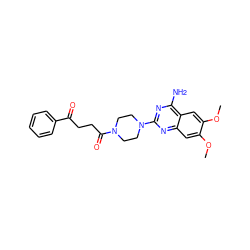 COc1cc2nc(N3CCN(C(=O)CCC(=O)c4ccccc4)CC3)nc(N)c2cc1OC ZINC000000601650