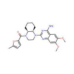 COc1cc2nc(N3CCN(C(=O)c4ccc(C)o4)[C@H]4CCCC[C@H]43)nc(N)c2cc1OC ZINC000028713894