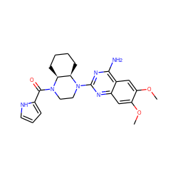 COc1cc2nc(N3CCN(C(=O)c4ccc[nH]4)[C@H]4CCCC[C@H]43)nc(N)c2cc1OC ZINC000028713898