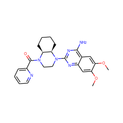 COc1cc2nc(N3CCN(C(=O)c4ccccn4)[C@H]4CCCC[C@H]43)nc(N)c2cc1OC ZINC000028713899