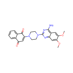 COc1cc2nc(N3CCN(C4=CC(=O)c5ccccc5C4=O)CC3)nc(N)c2cc1OC ZINC000013606752