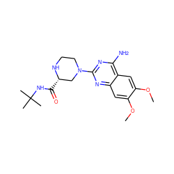 COc1cc2nc(N3CCN[C@@H](C(=O)NC(C)(C)C)C3)nc(N)c2cc1OC ZINC000000841406