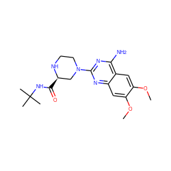 COc1cc2nc(N3CCN[C@H](C(=O)NC(C)(C)C)C3)nc(N)c2cc1OC ZINC000000841414