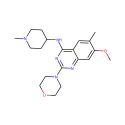 COc1cc2nc(N3CCOCC3)nc(NC3CCN(C)CC3)c2cc1C ZINC001772656105