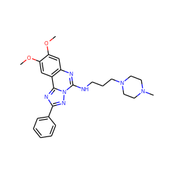 COc1cc2nc(NCCCN3CCN(C)CC3)n3nc(-c4ccccc4)nc3c2cc1OC ZINC000020377196