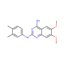 COc1cc2nc(Nc3ccc(C)c(C)c3)nc(N)c2cc1OC ZINC000006791683