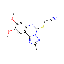 COc1cc2nc(SCC#N)n3nc(C)nc3c2cc1OC ZINC000071341101