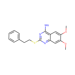 COc1cc2nc(SCCc3ccccc3)nc(N)c2cc1OC ZINC000045318838