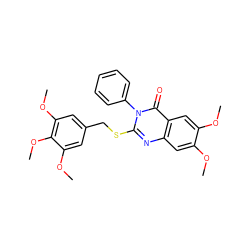 COc1cc2nc(SCc3cc(OC)c(OC)c(OC)c3)n(-c3ccccc3)c(=O)c2cc1OC ZINC001772652003