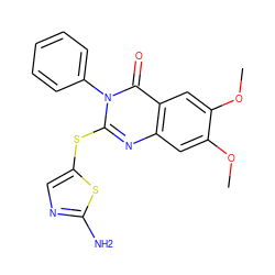 COc1cc2nc(Sc3cnc(N)s3)n(-c3ccccc3)c(=O)c2cc1OC ZINC000096258053