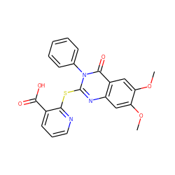 COc1cc2nc(Sc3ncccc3C(=O)O)n(-c3ccccc3)c(=O)c2cc1OC ZINC000096258065