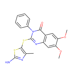 COc1cc2nc(Sc3sc(N)nc3C)n(-c3ccccc3)c(=O)c2cc1OC ZINC000299831357