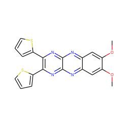 COc1cc2nc3nc(-c4cccs4)c(-c4cccs4)nc3nc2cc1OC ZINC000028475194