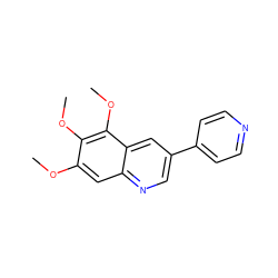 COc1cc2ncc(-c3ccncc3)cc2c(OC)c1OC ZINC000003832254