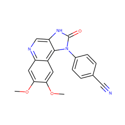 COc1cc2ncc3[nH]c(=O)n(-c4ccc(C#N)cc4)c3c2cc1OC ZINC000200096715