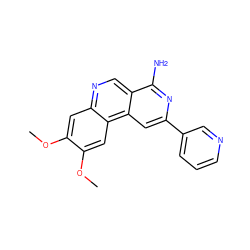 COc1cc2ncc3c(N)nc(-c4cccnc4)cc3c2cc1OC ZINC000045285743