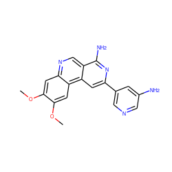 COc1cc2ncc3c(N)nc(-c4cncc(N)c4)cc3c2cc1OC ZINC000045285745