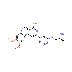 COc1cc2ncc3c(N)nc(-c4cncc(OC[C@H](C)N)c4)cc3c2cc1OC ZINC000049072566