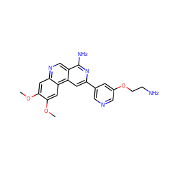 COc1cc2ncc3c(N)nc(-c4cncc(OCCN)c4)cc3c2cc1OC ZINC000049072564