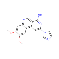 COc1cc2ncc3c(N)nc(-n4ccnc4)cc3c2cc1OC ZINC000045298991