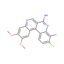 COc1cc2ncc3c(N)nc4c(C)c(Cl)ccc4c3c2cc1OC ZINC000014969829