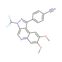 COc1cc2ncc3c(c(-c4ccc(C#N)cc4)nn3C(F)F)c2cc1OC ZINC000169704842