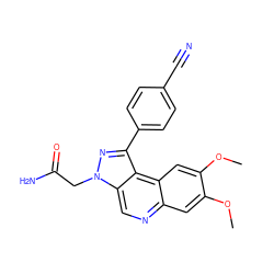 COc1cc2ncc3c(c(-c4ccc(C#N)cc4)nn3CC(N)=O)c2cc1OC ZINC000169704841