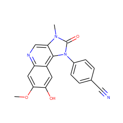 COc1cc2ncc3c(c2cc1O)n(-c1ccc(C#N)cc1)c(=O)n3C ZINC000204229150