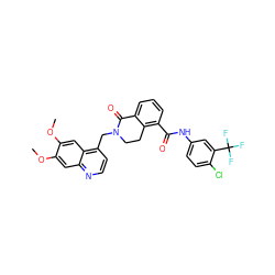 COc1cc2nccc(CN3CCc4c(C(=O)Nc5ccc(Cl)c(C(F)(F)F)c5)cccc4C3=O)c2cc1OC ZINC000043196700