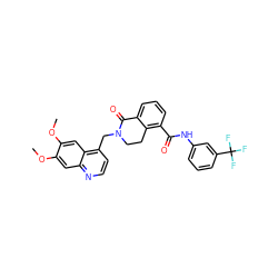 COc1cc2nccc(CN3CCc4c(C(=O)Nc5cccc(C(F)(F)F)c5)cccc4C3=O)c2cc1OC ZINC000049881638