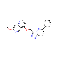 COc1cc2nccc(OCc3nnc4ccc(-c5ccccc5)nn34)c2cn1 ZINC000149243619