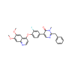 COc1cc2nccc(Oc3ccc(-c4cnc(Cc5ccccc5)n(C)c4=O)cc3F)c2cc1OC ZINC000020149020