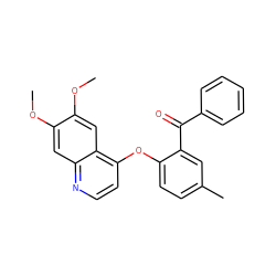 COc1cc2nccc(Oc3ccc(C)cc3C(=O)c3ccccc3)c2cc1OC ZINC000040943364