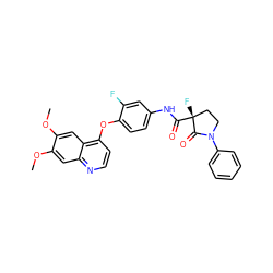 COc1cc2nccc(Oc3ccc(NC(=O)[C@]4(F)CCN(c5ccccc5)C4=O)cc3F)c2cc1OC ZINC000084654113