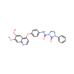 COc1cc2nccc(Oc3ccc(NC(=O)N4CCN(c5ccccc5)C4=O)cc3)c2cc1OC ZINC000045283817