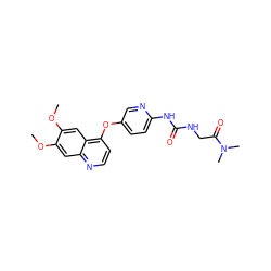 COc1cc2nccc(Oc3ccc(NC(=O)NCC(=O)N(C)C)nc3)c2cc1OC ZINC000035919822