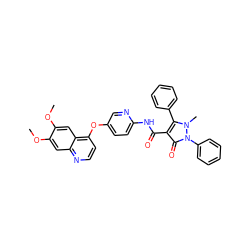 COc1cc2nccc(Oc3ccc(NC(=O)c4c(-c5ccccc5)n(C)n(-c5ccccc5)c4=O)nc3)c2cc1OC ZINC000299867093