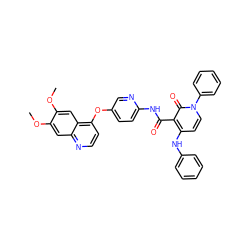 COc1cc2nccc(Oc3ccc(NC(=O)c4c(Nc5ccccc5)ccn(-c5ccccc5)c4=O)nc3)c2cc1OC ZINC000049695488