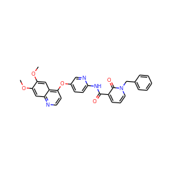 COc1cc2nccc(Oc3ccc(NC(=O)c4cccn(Cc5ccccc5)c4=O)nc3)c2cc1OC ZINC000087613159