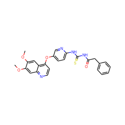 COc1cc2nccc(Oc3ccc(NC(=S)NC(=O)Cc4ccccc4)nc3)c2cc1OC ZINC000035998852