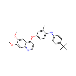 COc1cc2nccc(Oc3ccc(Nc4ccc(C(C)(C)C)cc4)c(C)c3)c2cc1OC ZINC000027990279