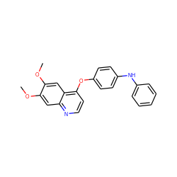 COc1cc2nccc(Oc3ccc(Nc4ccccc4)cc3)c2cc1OC ZINC000027991728