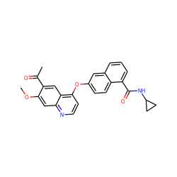 COc1cc2nccc(Oc3ccc4c(C(=O)NC5CC5)cccc4c3)c2cc1C(C)=O ZINC000064503998