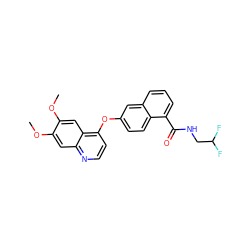 COc1cc2nccc(Oc3ccc4c(C(=O)NCC(F)F)cccc4c3)c2cc1OC ZINC000064532291